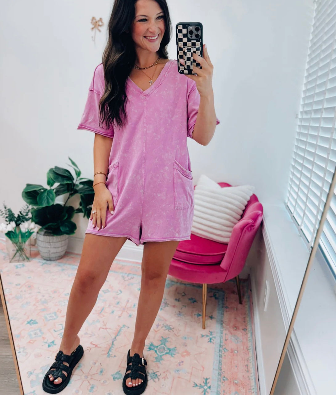 Washed Oversized Romper