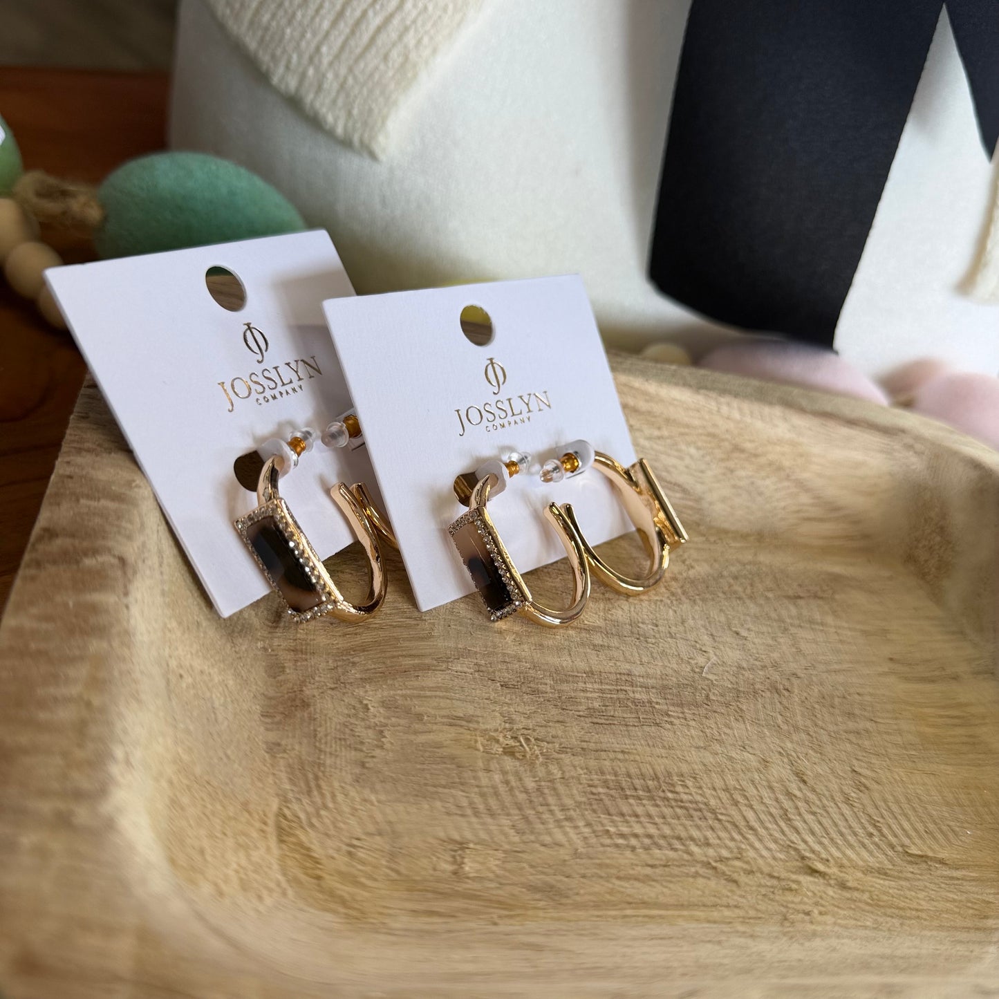 Tortoise & Gold Hoop Earrings