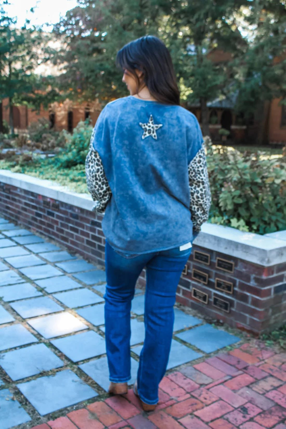 Blue Leopard Sweater