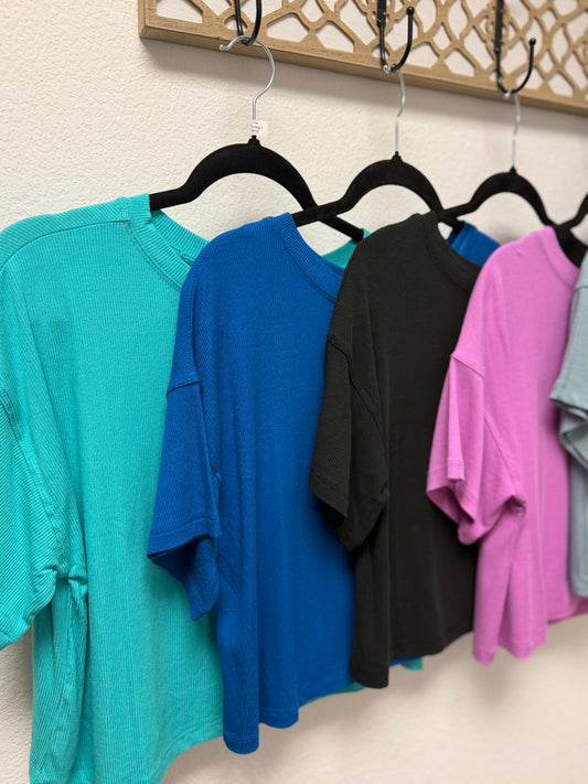 Ribbed Cropped Box Tee