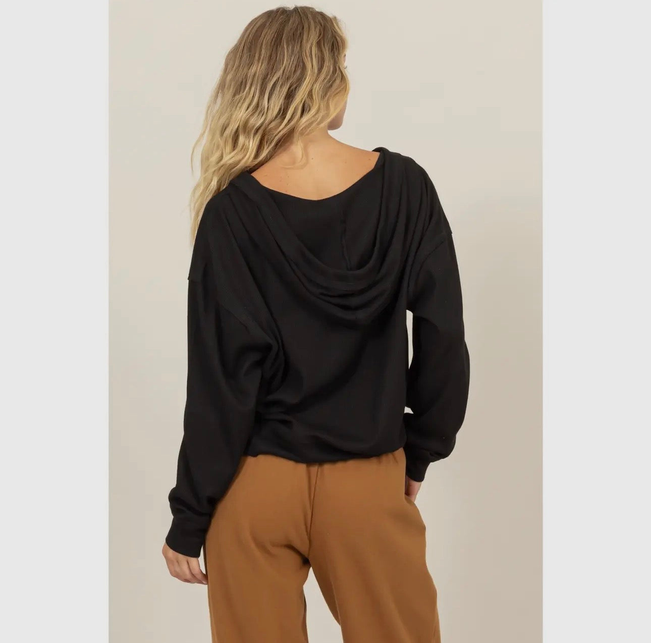 Relaxed Ribbed Hoodie