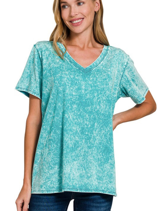 Mineral Washed V-Neck Tee