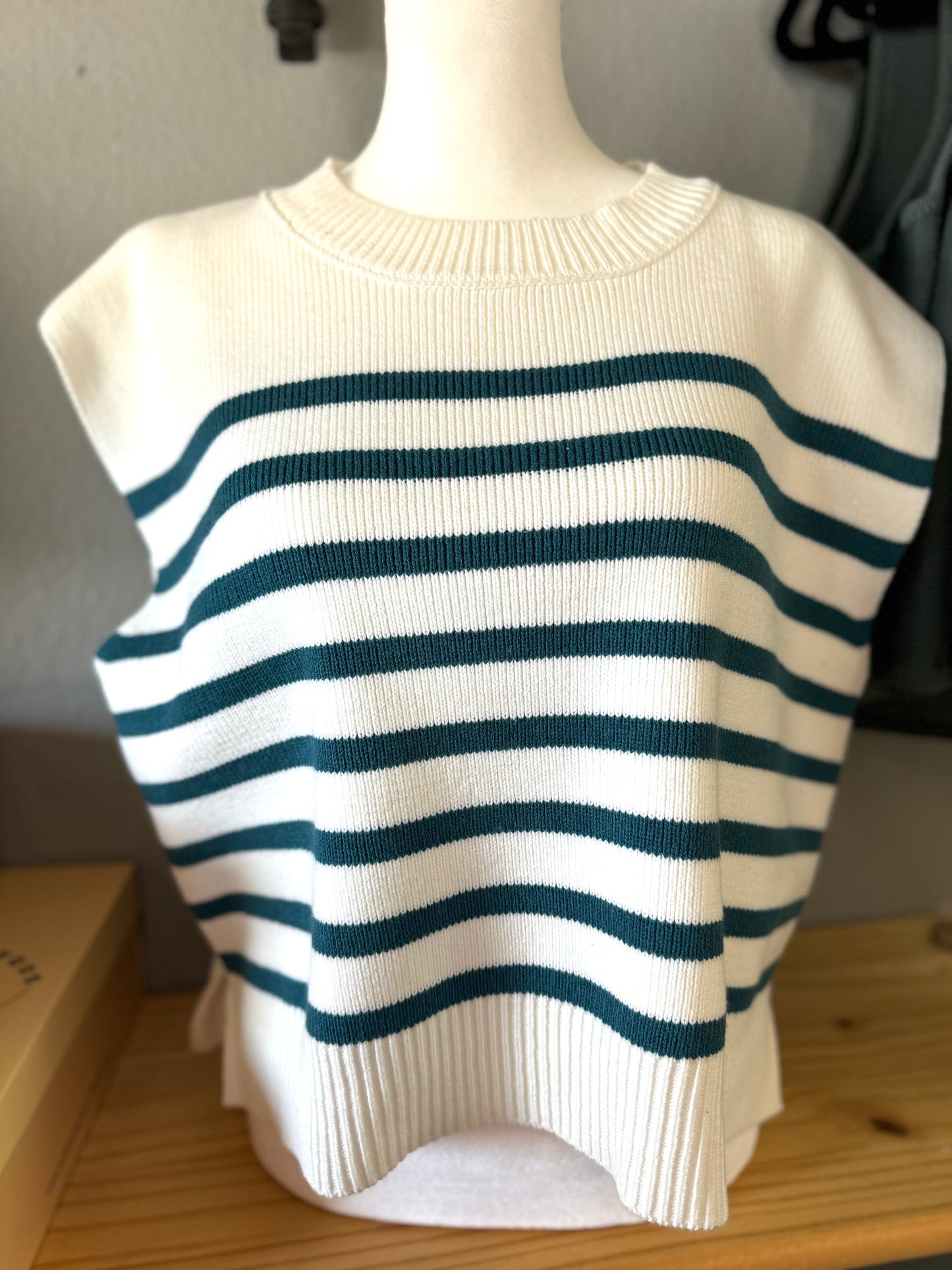 Teal Striped Sweater