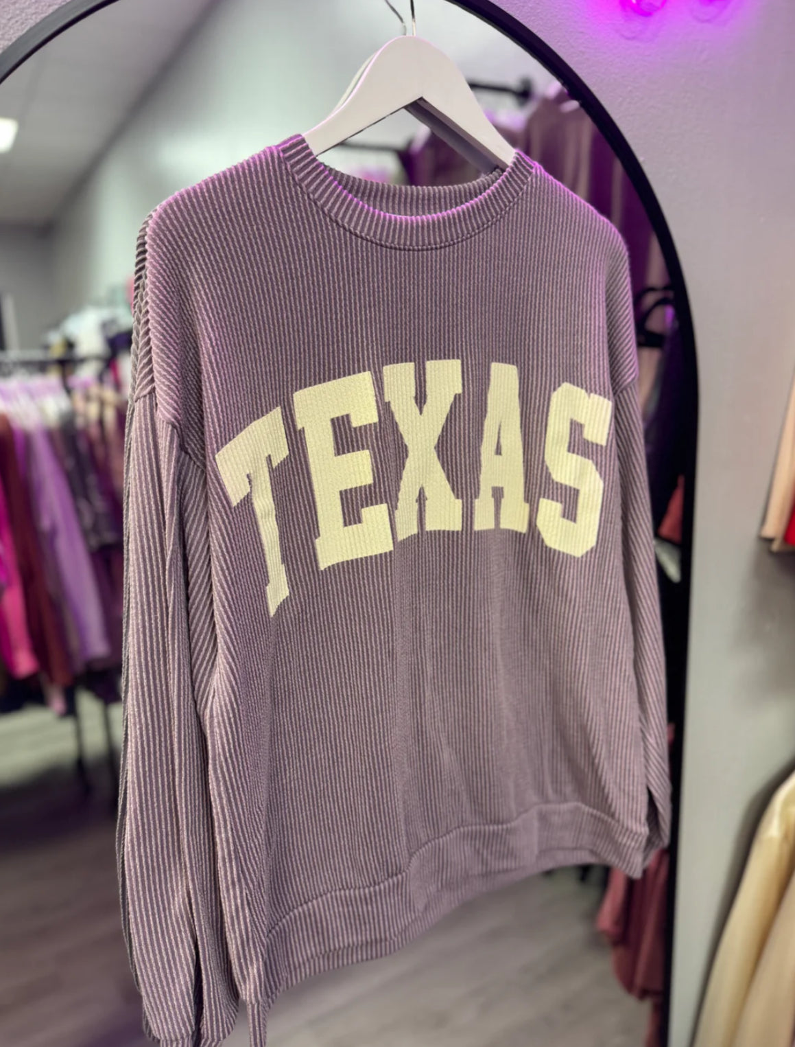 Texas Sweatshirt-Dusty Lavender