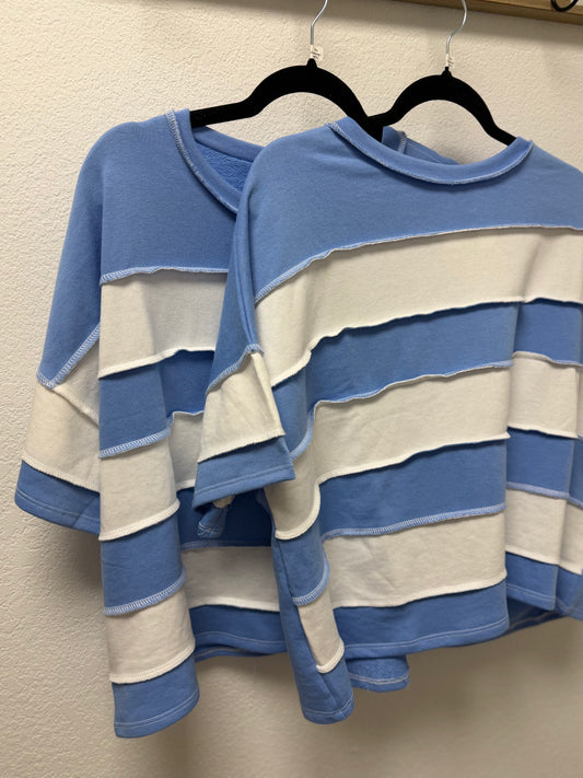 Blue Exposed Seam Top