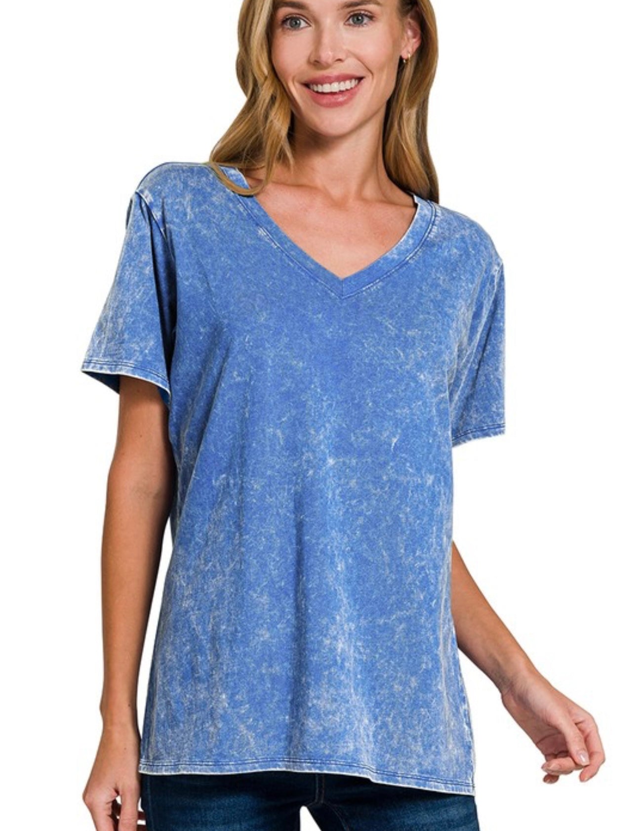 Mineral Washed V-Neck Tee