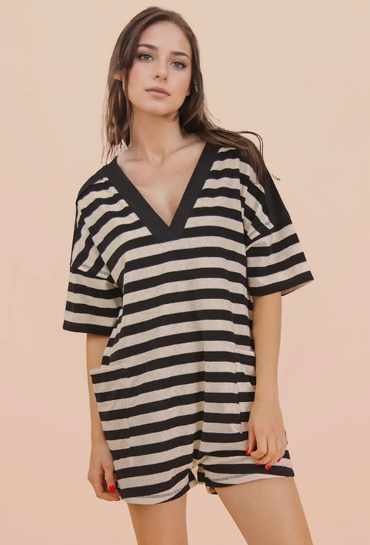 Stripe Knit Romper
