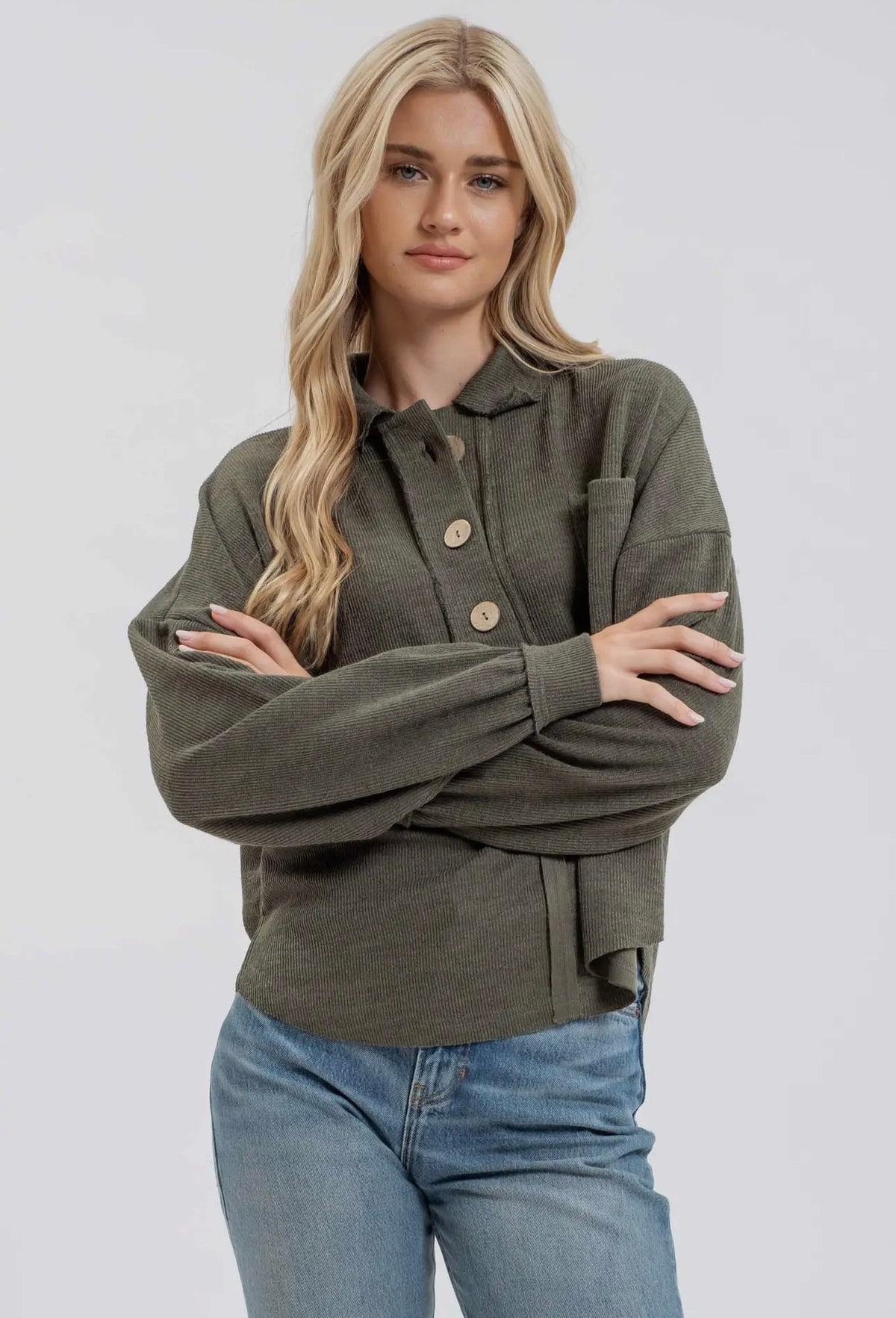 Collared Knit Top