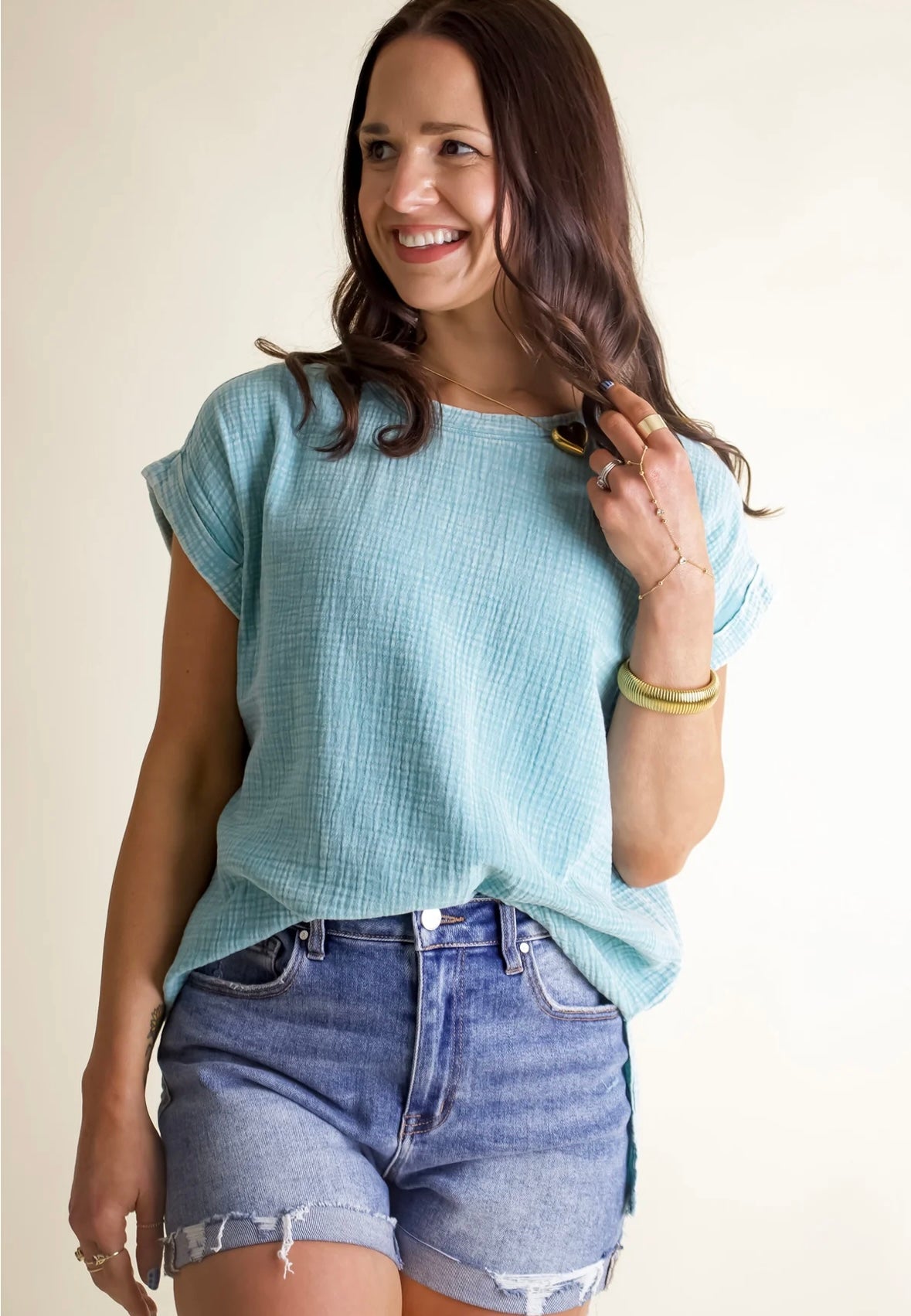 Woven Gauze Short Sleeve