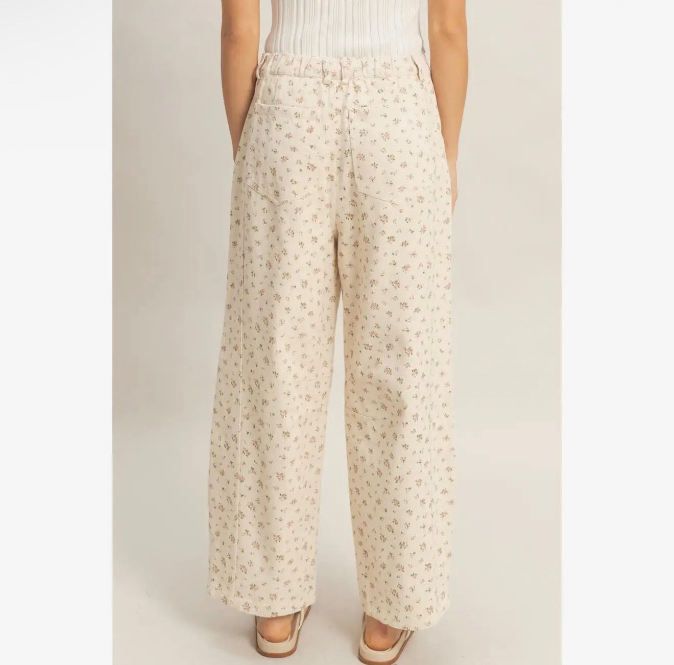 Pink Floral Wide Leg Pants
