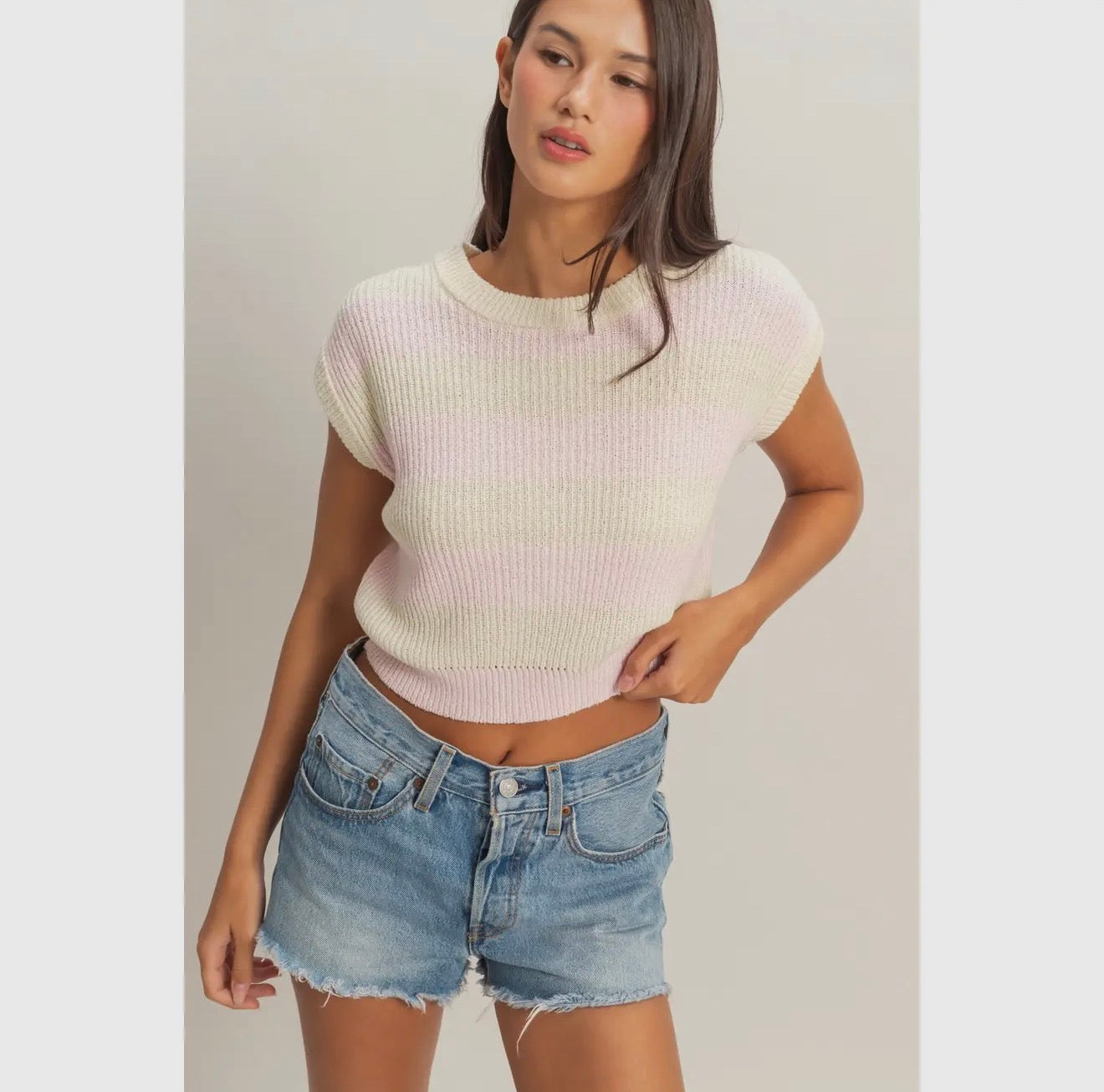 Soft Pink Ribbed Top