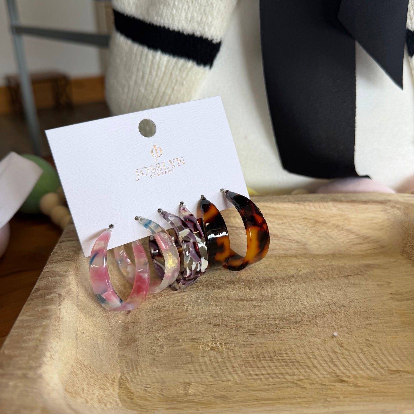 Acrylic Hoop Trio Earrings