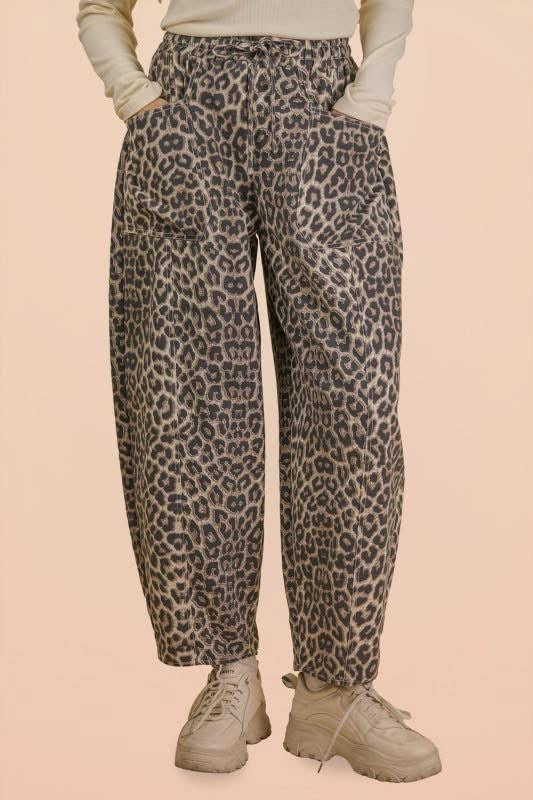 Elastic Waist Leopard Casual Barrels