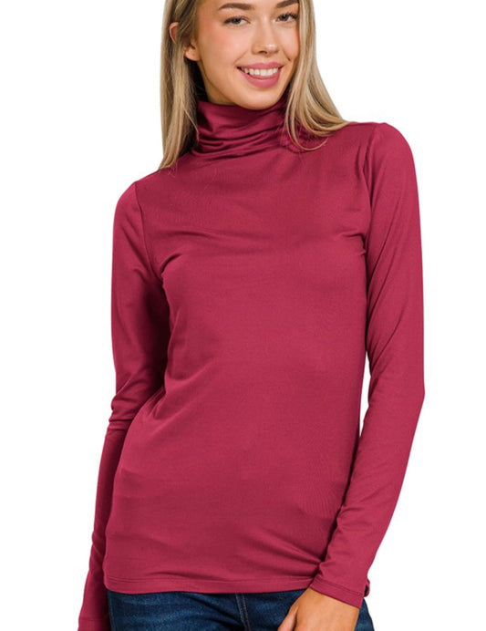 Microfiber Mock Neck Top