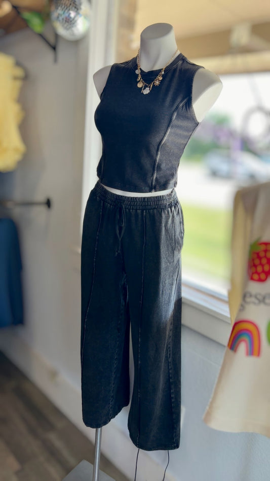 Black Mineral Pants Set