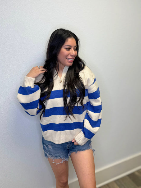 Cobalt Polo Sweater