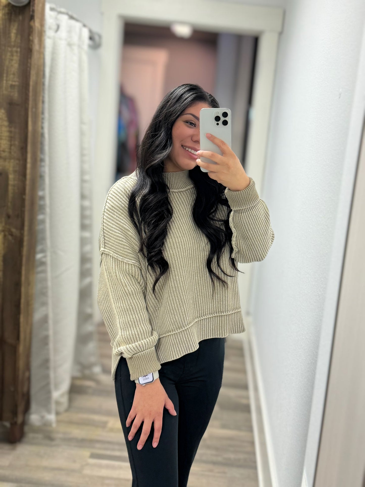 Light Mocha Cropped Sweater
