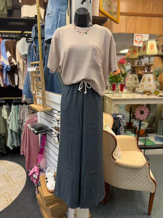 Denim Twill Linen Pants