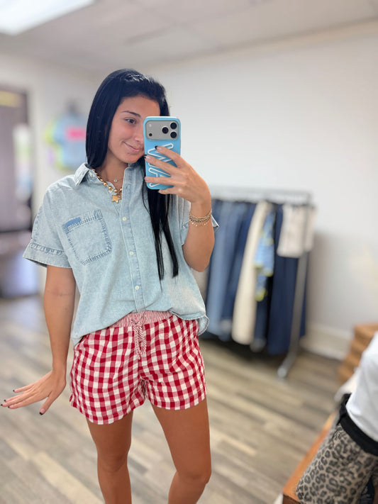 Light Indigo Denim Top