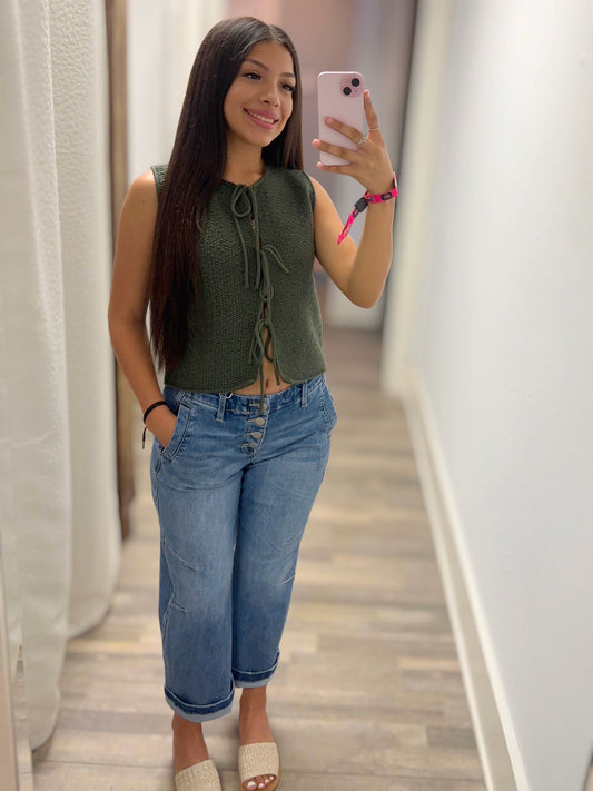 Dark Olive Sweater Vest