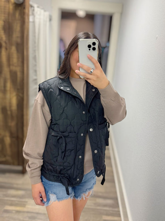 Black Quilted Puffer Vest