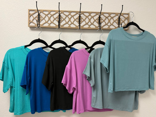 Ribbed Cropped Box Tee