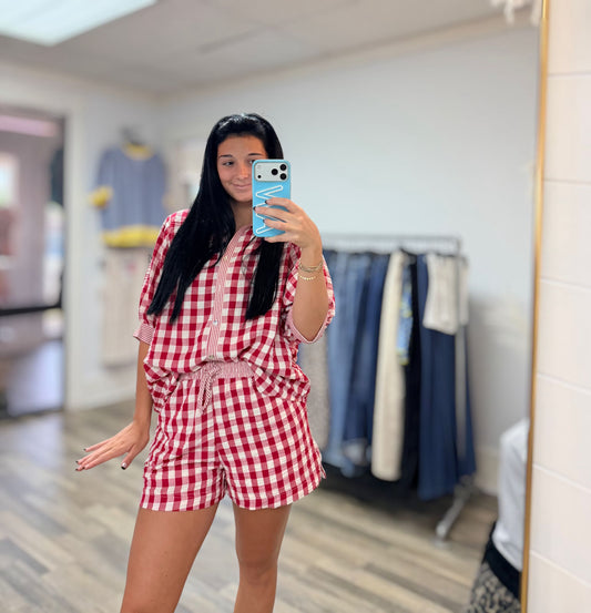 Red Gingham Set
