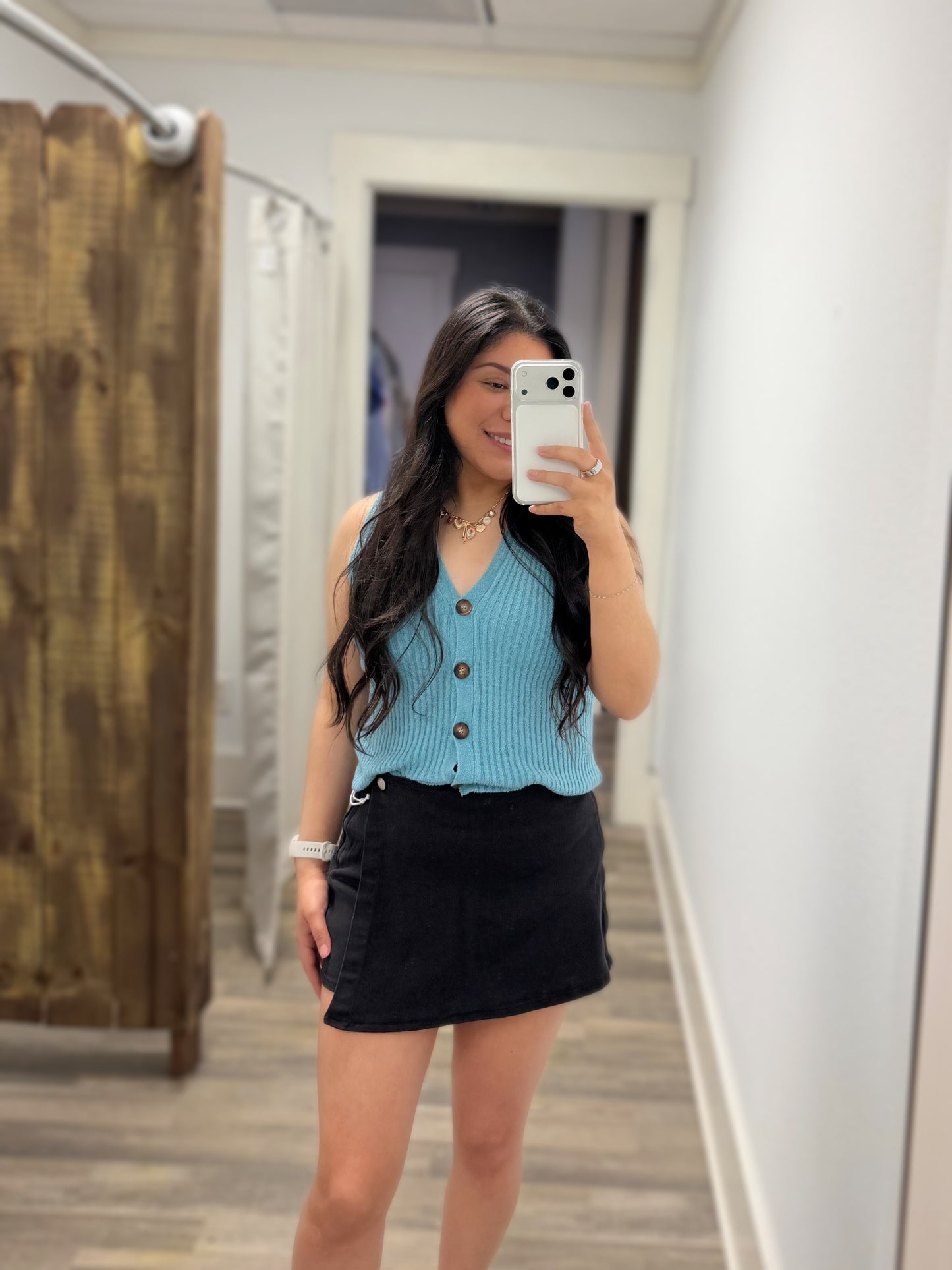 Washed Denim Skort