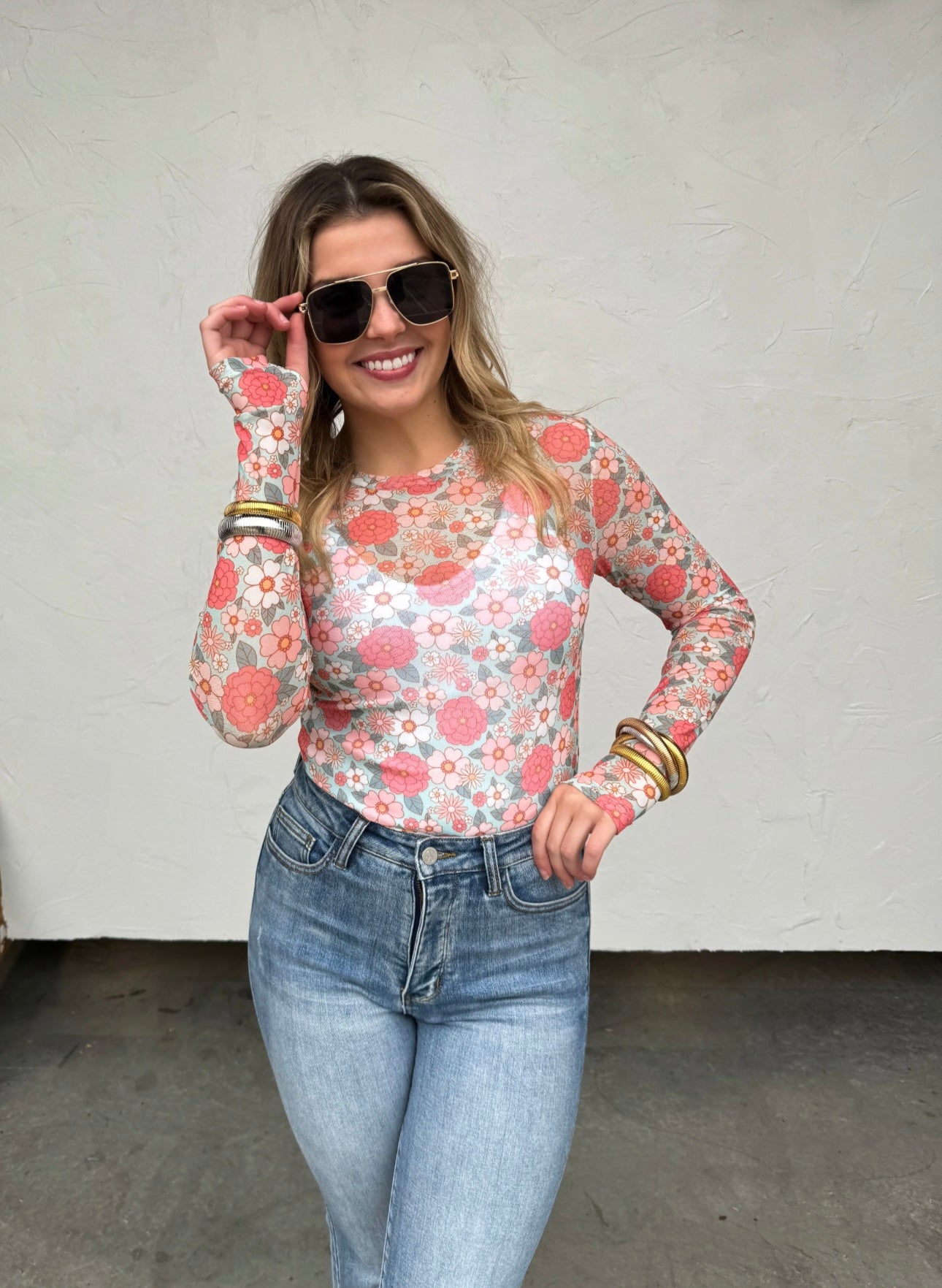 Pink Floral Mesh