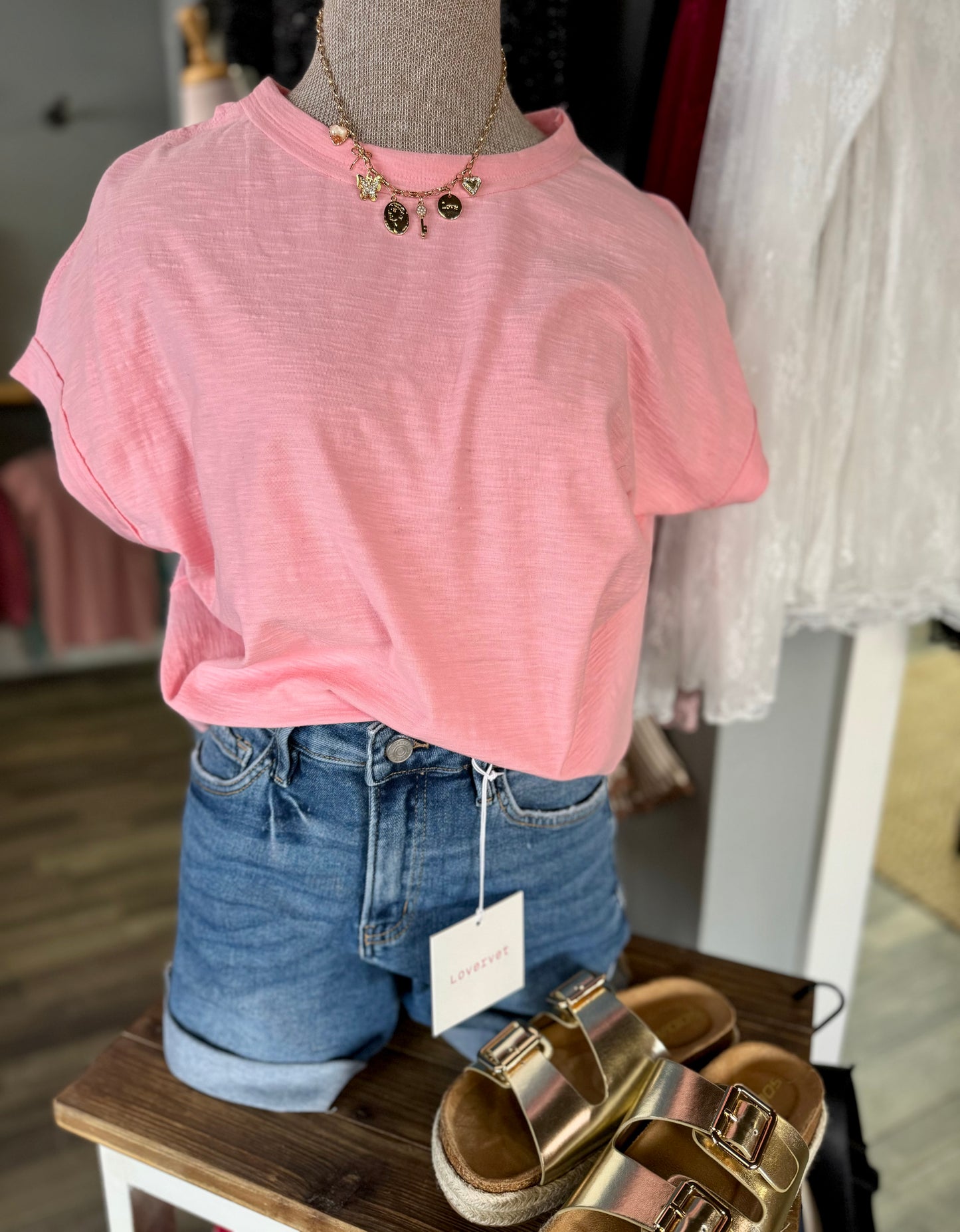 Pink Round Neck Tee