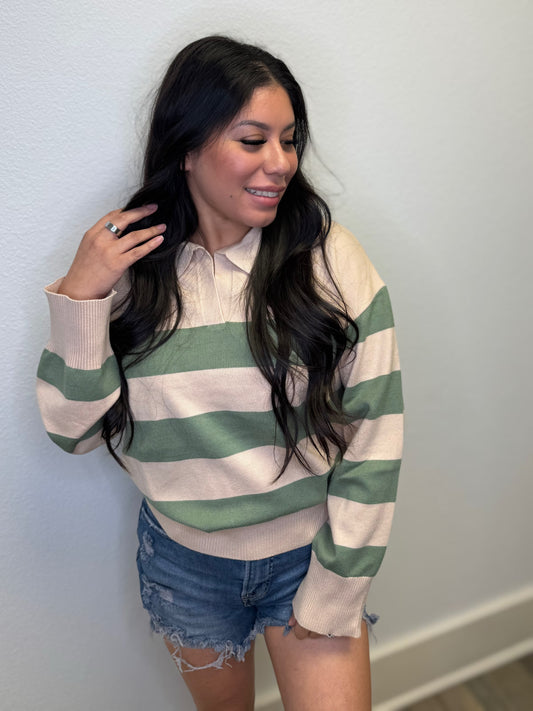 Oatmeal/Olive Sweater