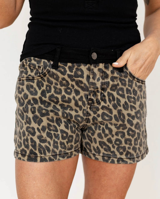 Coffee Leopard Shorts