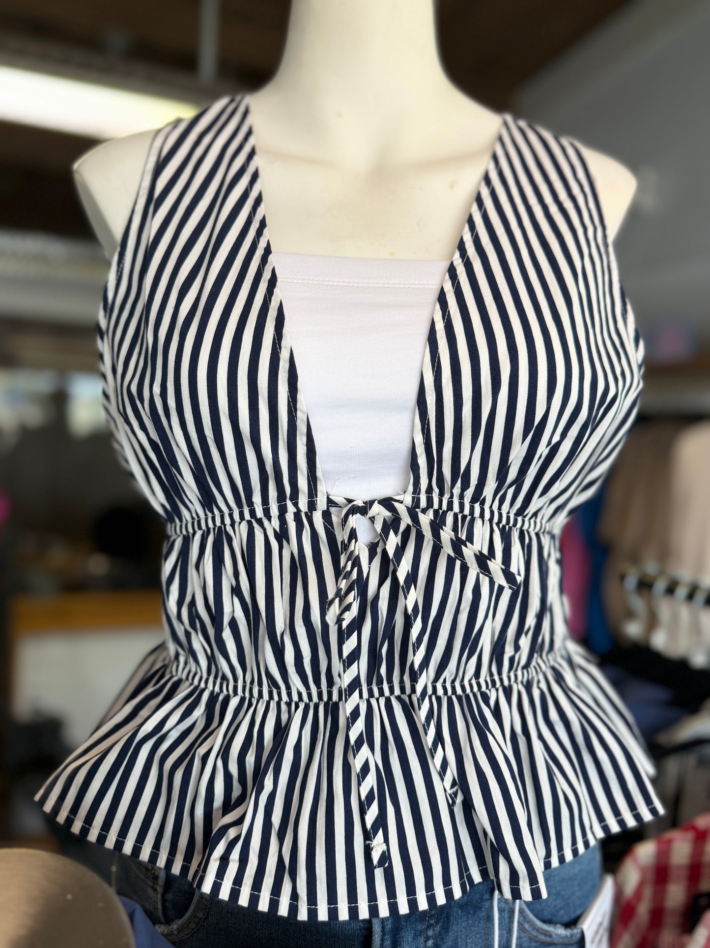 Striped Peplum Top