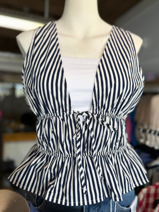 Striped Peplum Top
