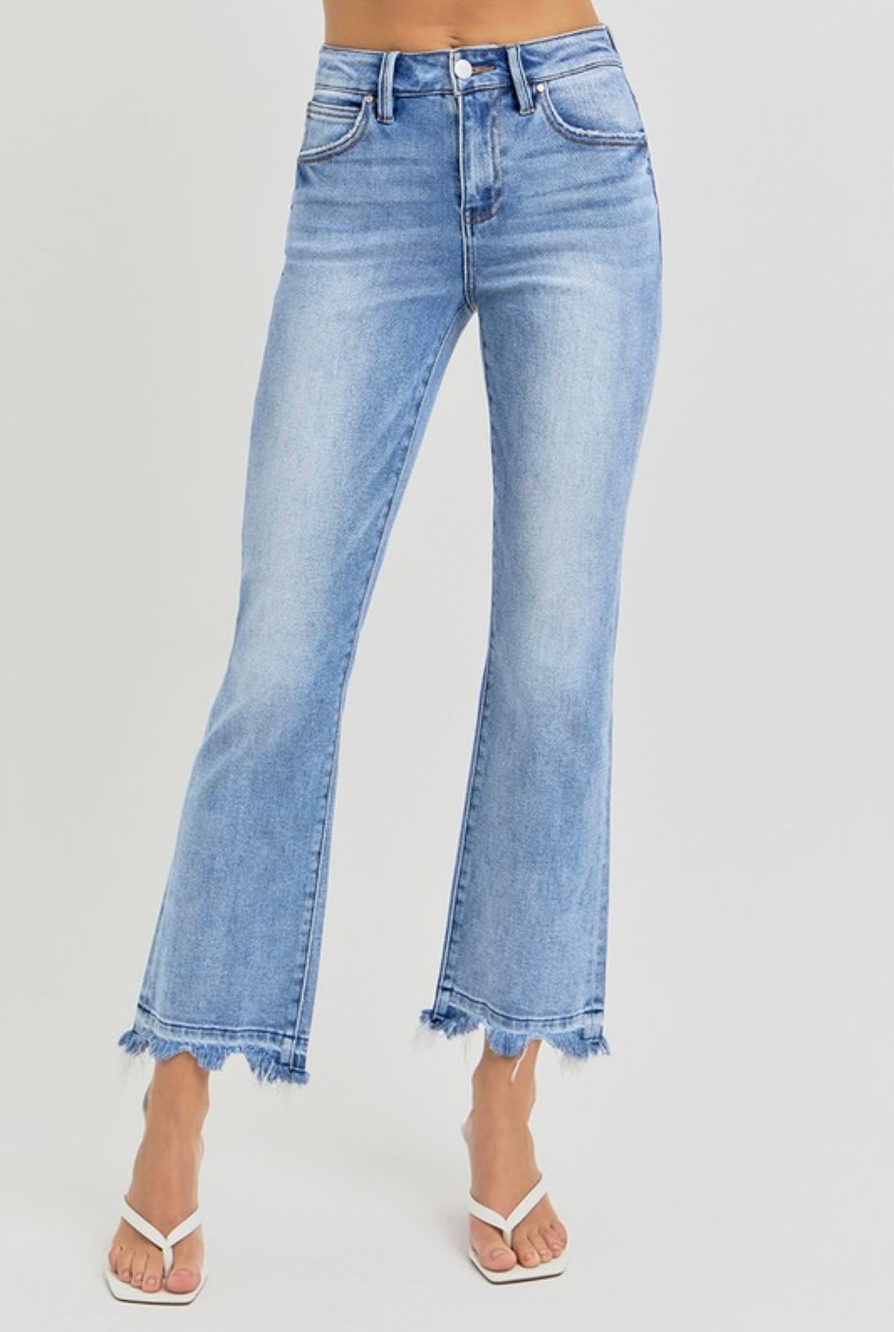 Cropped Straight Slim Jeans