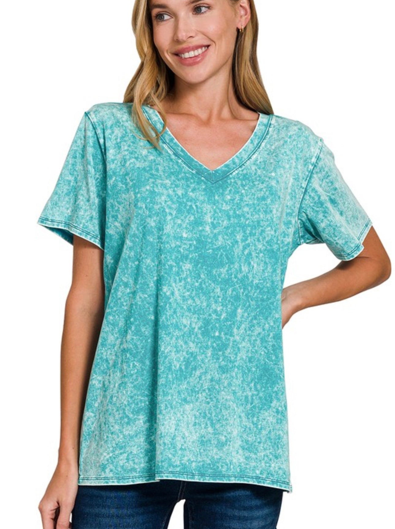 Mineral Washed V-Neck Tee