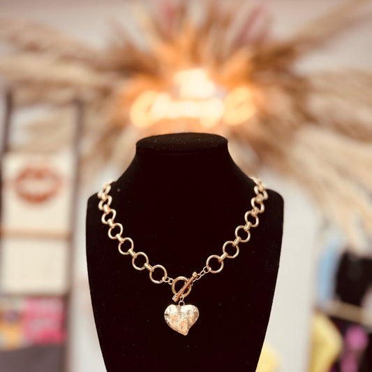 Hammered Heart Necklace