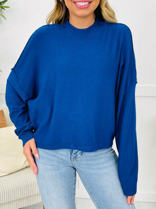 High Neck Drop Shoulder Sweater