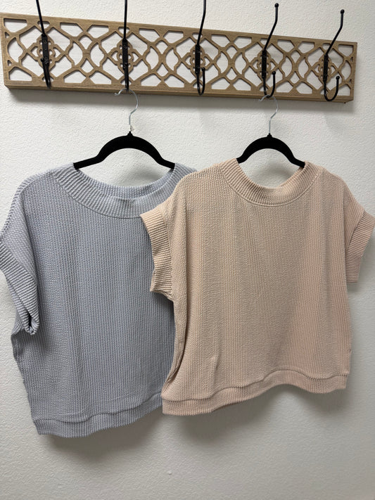 Ribbed Cap Sleeve Top