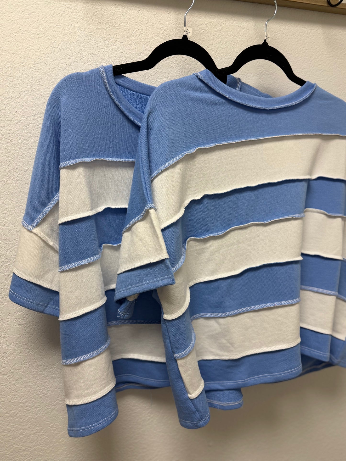 Blue Exposed Seam Top