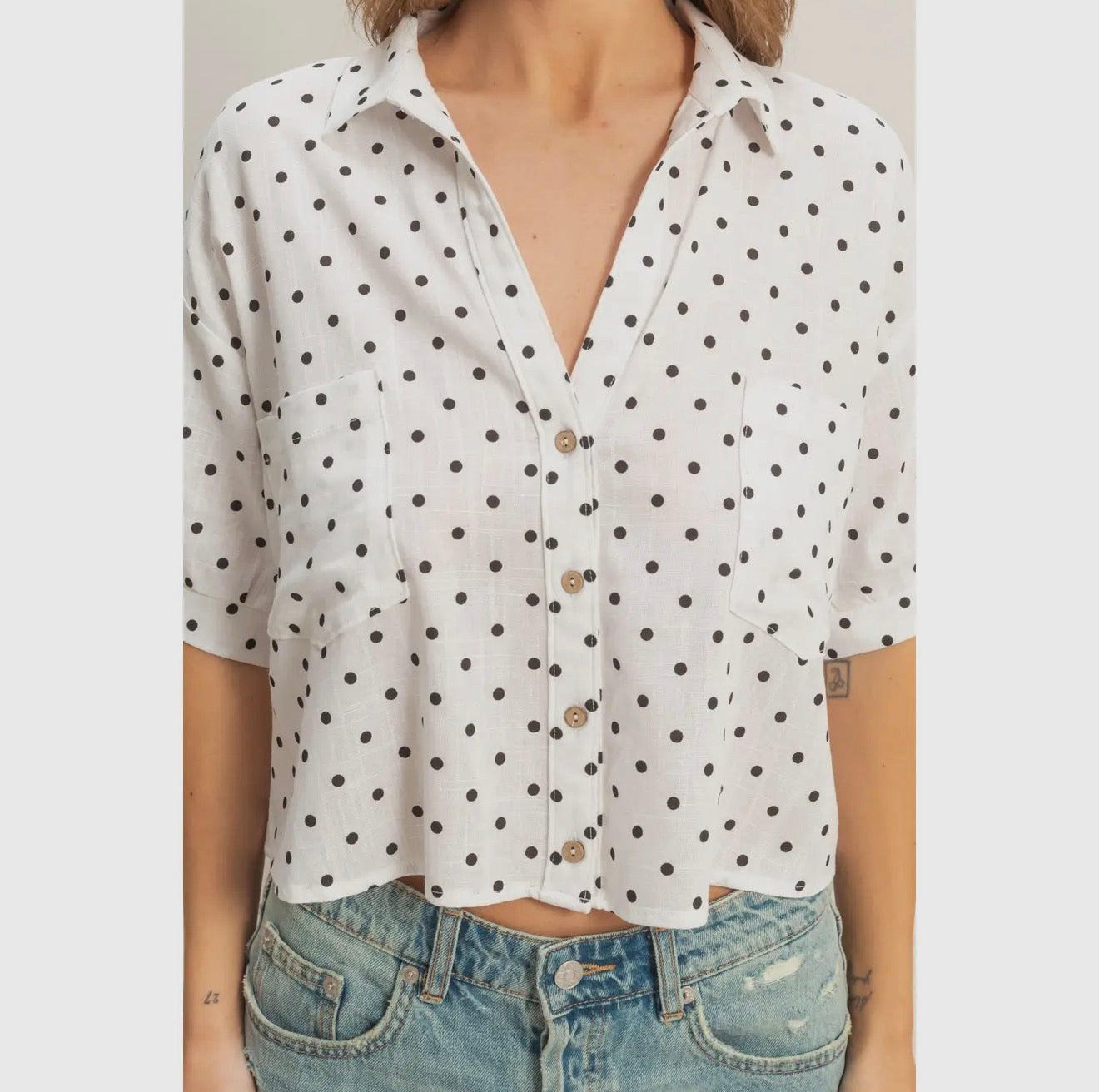 White Polka Dot Shirt