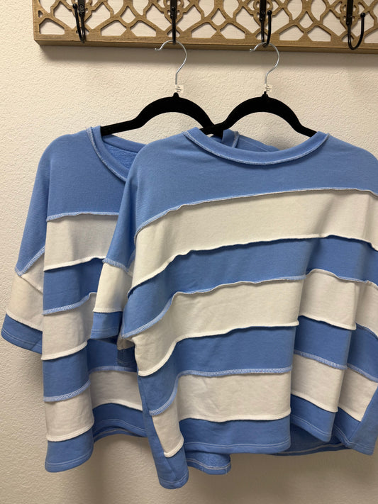 Blue Exposed Seam Top