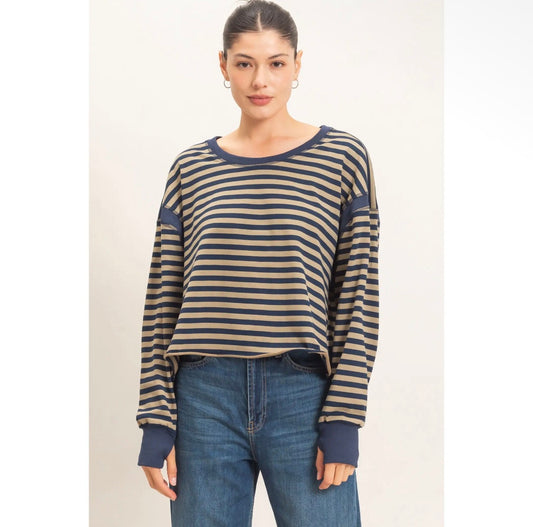 Navy Striped Long Sleeve