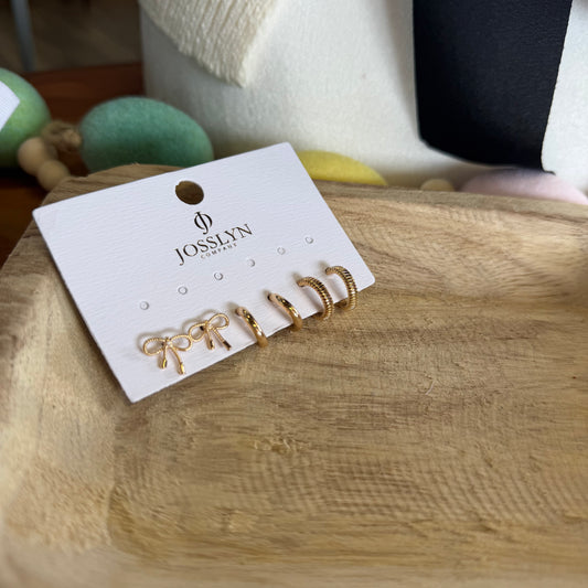 Mini Bow Huggie Earrings
