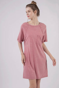 Oversized Mauve Washed Dress