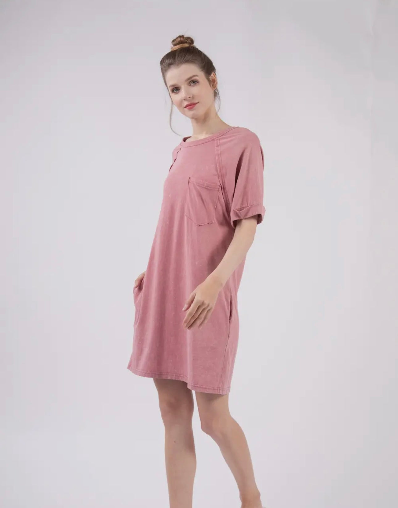 Oversized Mauve Washed Dress