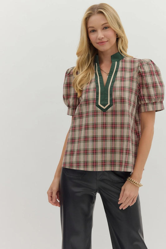 Pretty In Plaid Top