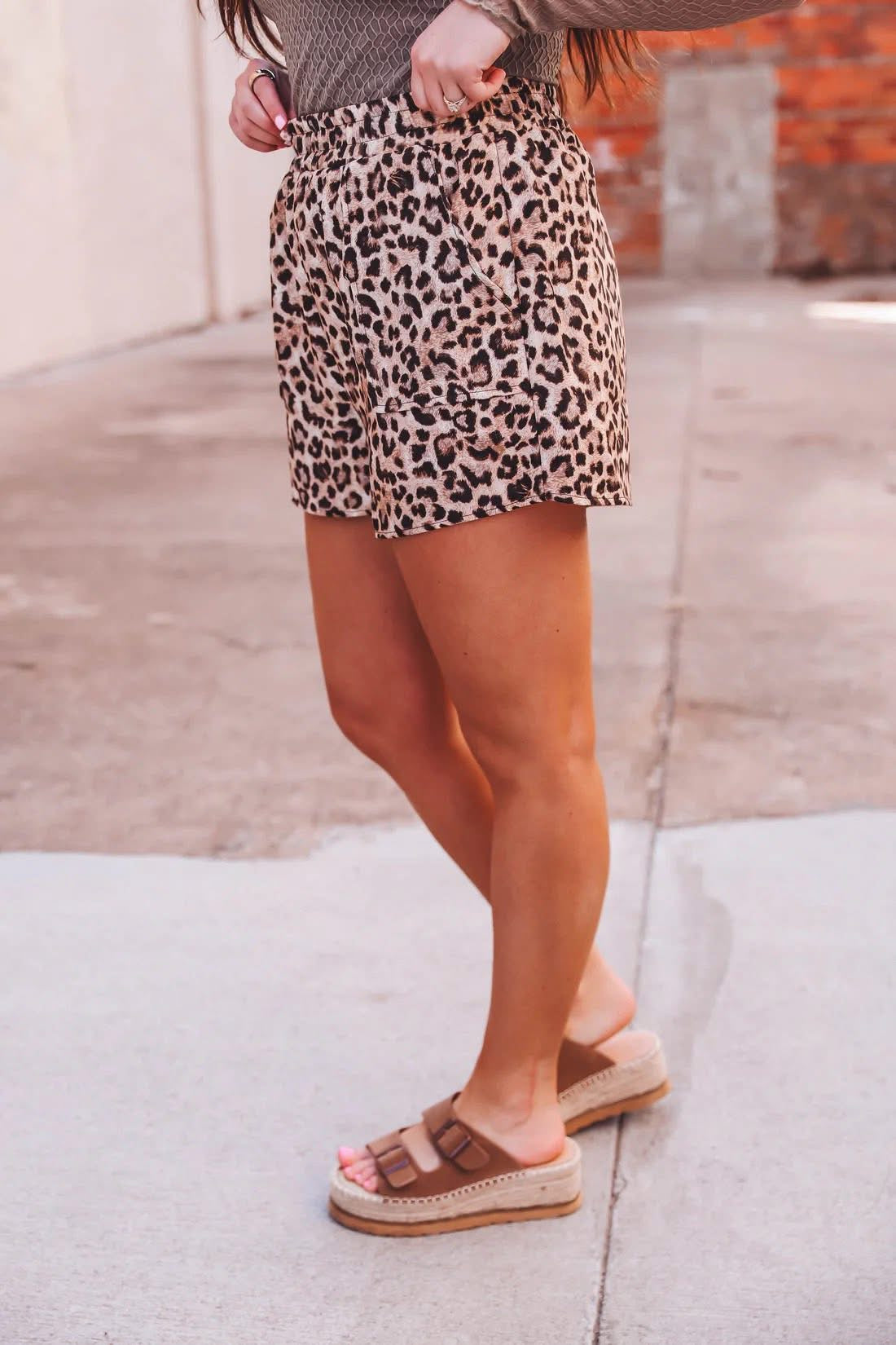 Woven Leopard Shorts