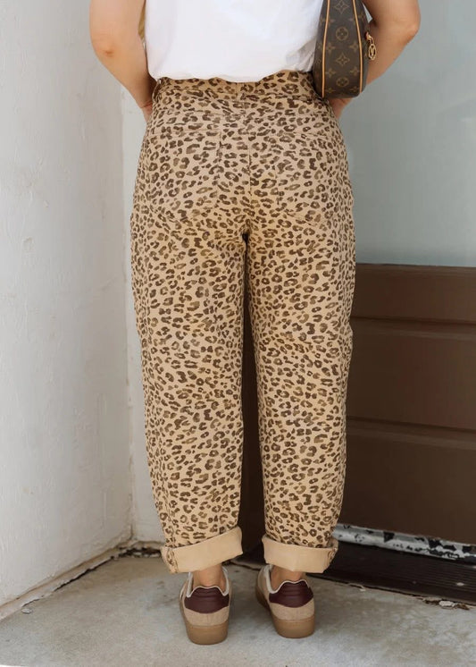 MR Leopard Barrel Jeans